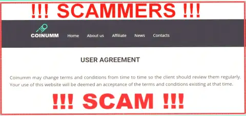 Coinumm Com Swindlers can remake their client agreement at any time