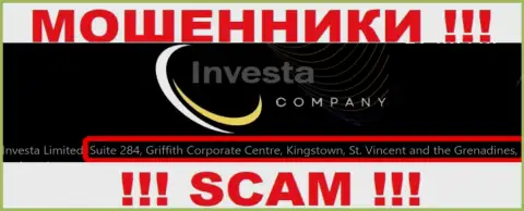 На официальном сайте Investa Company представлен юридический адрес указанной организации - Suite 284, Griffith Corporate Centre, Kingstown, St. Vincent and the Grenadines (офшор)