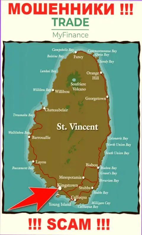 Юридическое место регистрации аферистов Trade My Finance - Kingstown, Saint Vincent and the Grenadines