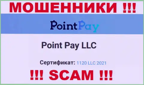Номер регистрации мошеннической компании ПоинтПей Ио - 1120 LLC 2021