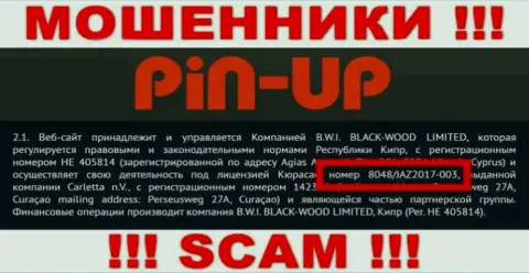 PinUp Casino - это циничные АФЕРИСТЫ, с лицензией (информация с веб-ресурса), позволяющей кидать народ