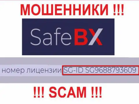 SafeBX Com, замыливая глаза доверчивым людям, выставили на своем онлайн-сервисе номер их лицензии на осуществление деятельности