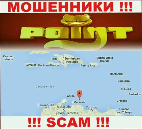 Компания Поинт Лото имеет регистрацию очень далеко от своих клиентов на территории Curacao