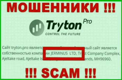 Данные об юридическом лице TrytonPro - им является организация Jerminus LTD