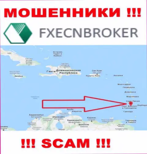 FXECN Broker это МОШЕННИКИ, которые зарегистрированы на территории - Saint Vincent and the Grenadines