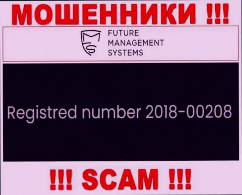 Регистрационный номер конторы Future Management Systems, которую стоит обходить десятой дорогой: 2018-00208