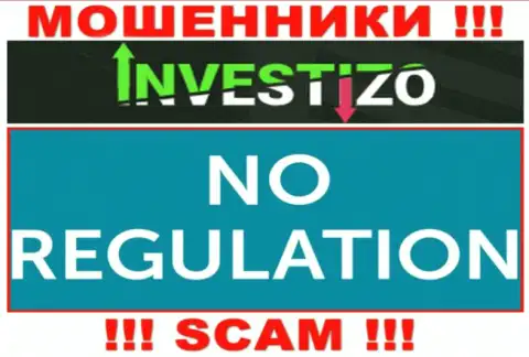 У компании Investizo не имеется регулирующего органа - мошенники с легкостью надувают наивных людей