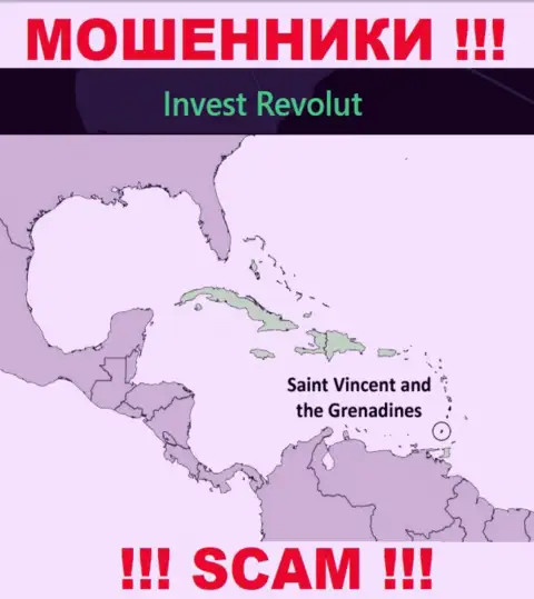 Инвест Револют зарегистрированы на территории - Kingstown, St Vincent and the Grenadines, избегайте взаимодействия с ними