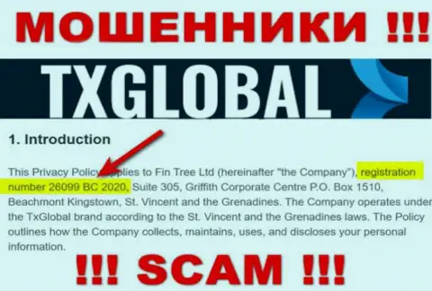 TXGlobal не скрывают регистрационный номер: 26099 BC 2020, да и зачем, обворовывать до последней копейки клиентов номер регистрации не препятствует