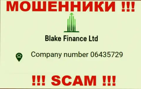 Регистрационный номер ворюг сети internet организации Blake Finance Ltd: 06435729