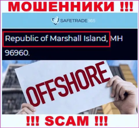 Маршалловы острова - офшорное место регистрации мошенников SafeTrade 365, предоставленное у них на web-портале
