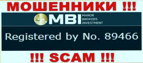 ManorBrokersInvestment - номер регистрации internet мошенников - 89466