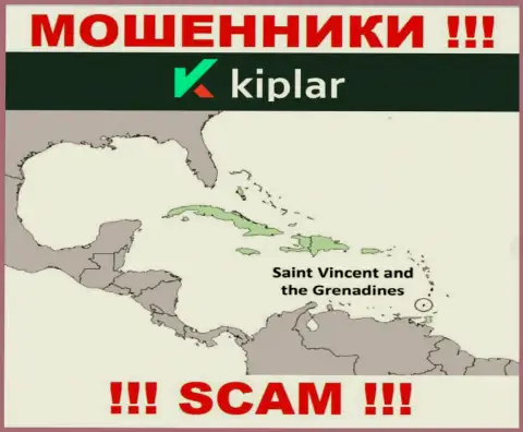 ЛОХОТРОНЩИКИ Kiplar зарегистрированы очень далеко, на территории - St. Vincent and the Grenadines
