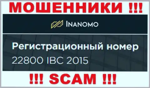 Номер регистрации организации Inanomo - 22800 IBC 2015
