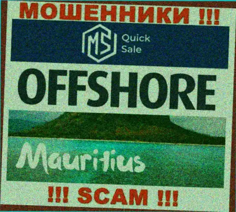 MSQuickSale Com зарегистрированы в офшоре, на территории - Mauritius