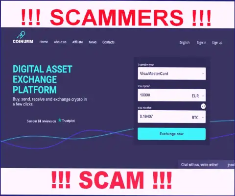 Coinumm Com swindlers home page