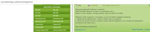 Иван описал работу компании BTCBit на интернет-портале bestchange ru
